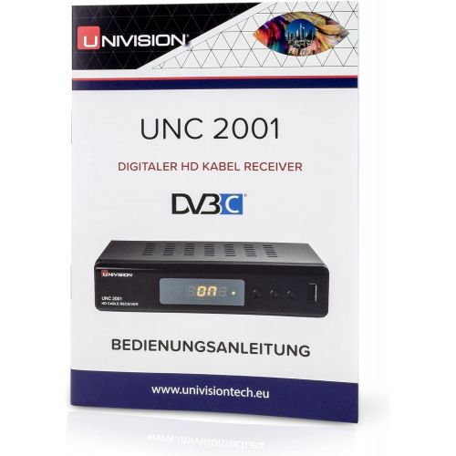  Univision Full HD Digital Cable Receiver DVB C / C2 with Recording Function PVR and Timeshift for All Cable Providers with HDMI SCART USB Car Installation Media Player 1080p MKV