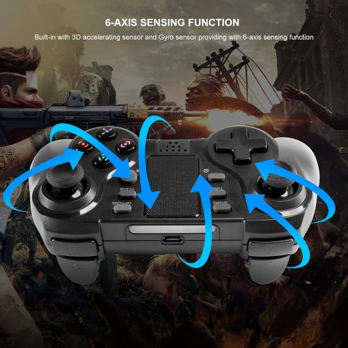  [아마존베스트]Controller for PS4, Uniway [2020 New Version] Wireless Gaming Remote Compatible with Playstation 4,Support Six-axis Dual Vibration and Colorful LEDs and Touch Pad