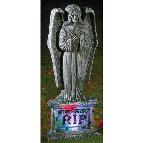  Morris Costumes Lite Up Gothic Angel Tombstone Halloween Decoration