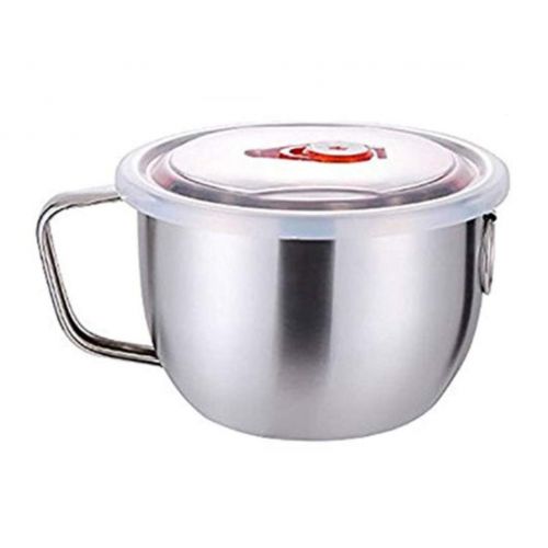  Unknown Stainless Steel Soup Noodle Bowl with Lid and Handle for Camping Baking Cooking