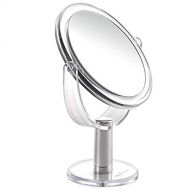 Unknown Two Sided Round Lucite - Table Top - Desk Top - All Purpose Make Up Mirror - Regular + 2X Magnification - 10.5 Assembled