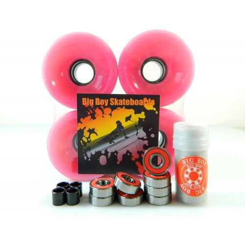  Unknown Longboard Cruiser Skateboard High Rebound Wheels + ABEC-7 Speed Bearings Pink