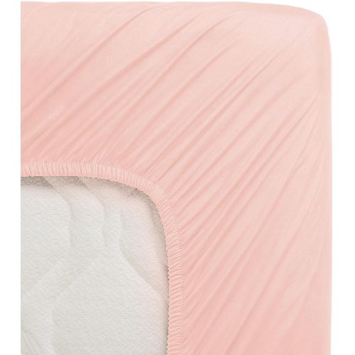  Unknown Pinzon 300 Thread Count Organic Cotton Crib Sheet Baby Bedding, Blush Pink