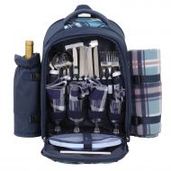 Unknown Picnic Backpack for 4 Person Family Lunch Set w/Insulated Cooler Camping Park