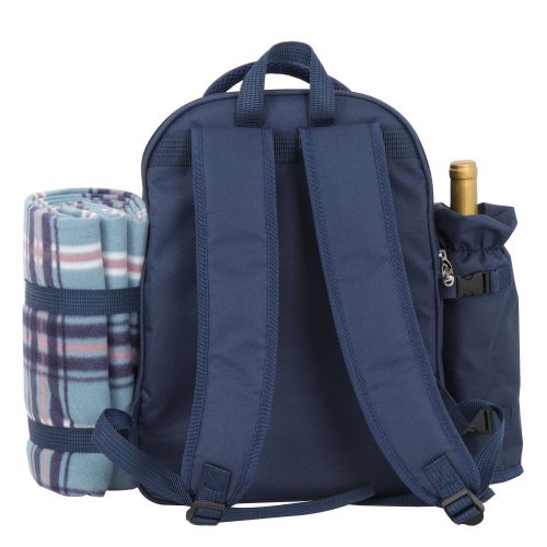  Unknown Picnic Backpack for 4 Person Family Lunch Set w/Insulated Cooler Camping Park