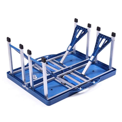  Unknown Blue Kids Outdoor Portable Plastic Folding Picnic Table Camping W/ 4 Seats