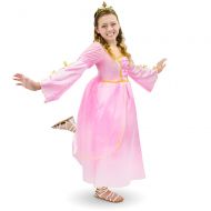 Unknown Pink Princess Girls Party Dress Kids Queen Crown Halloween Costume