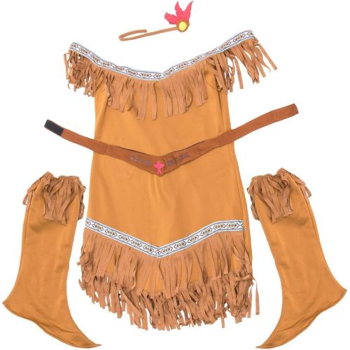  Unknown Hide Huntress Womens Halloween Costume Tribal Native American Indian Princess