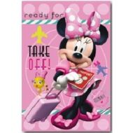 Unknown Disney Minnie Mouse Take Off Fleece Panel 100% Polyester Blanket Throw