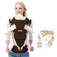 Unknown 10-Position,360°Hipseat Ergonomic Baby & Child Carrier with Hip Seat Portabebe Sling Front and Backpack All Season (Brown)