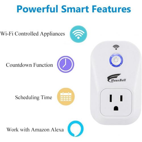  [아마존 핫딜]  [아마존핫딜]Hausbell Smart Plug, 2 packs HAUSBELL Wi-Fi Plug with Countdown Function, Control your Devices from Anywhere, No Hub Required, Works with Alexa, UL Listed (SM-PW701U)