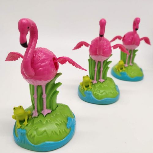  [아마존베스트]Solar Powered Dancing Figures Toy, Swinging Frog Flamingo Figurine, Car Desk Decor