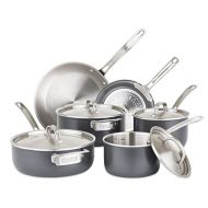 Viking Culinary Viking 5-Ply Hard Stainless Cookware Set with Hard Anodized Exterior, 10 Piece