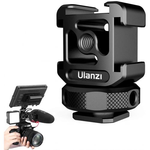  Unknown ULANZI PT-12 Camera Hot Shoe Extension Bracket with Triple Cold Shoe Mounts for Microphone LED Video Light, 1/4 Screw for Magic Arm, Aluminum Shoe Mount Compatible with Nikon Canon