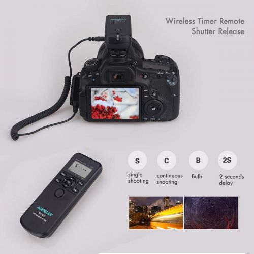  Unknown Camera Wireless Shutter Release Timer Remote Control for Canon EOS R, EOS RP, 90D, 5D, 6D II, 7D, 80D, 77D, 70D, 60D, 800D, 200D; Olympus E-M1 II; Fujifilm XT3, XT30