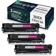 Unknown Compatible Remanufactured Ink Cartridge Replacement for HP 305X CE413X Ink for M351a M451nw M451dn M451dw M475dn M475dw M375nw Printers (3 Magenta) - by VaserInk.