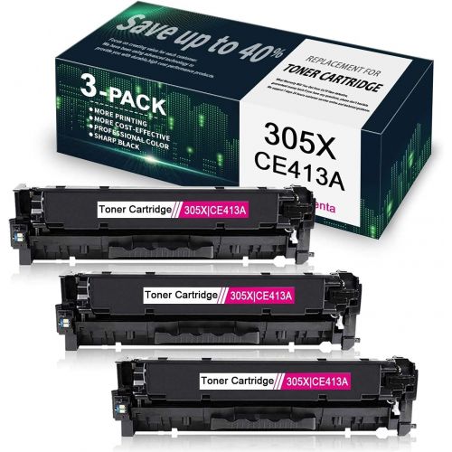  Unknown Compatible Remanufactured Ink Cartridge Replacement for HP 305X CE413X Ink for M351a M451nw M451dn M451dw M475dn M475dw M375nw Printers (3 Magenta) - by VaserInk.