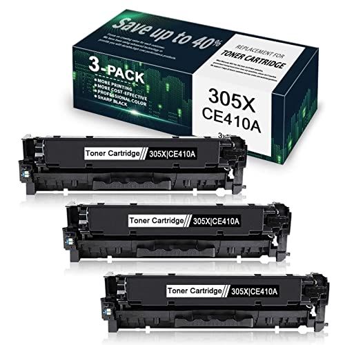  Unknown Compatible Remanufactured Ink Cartridge Replacement for HP 305X CE410X Ink for M351a M451nw M451dn M451dw M475dn M475dw M375nw Printers (3 Black) - by VaserInk.