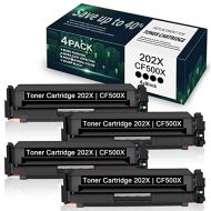 Unknown 4 Pack High Yield Black 202X CF500X Toner Cartridge Compatible for HP Color Pro M254nw M254dw M254dn MFP M280nw M281fdn M281fdw M281cdw - by VaserInk