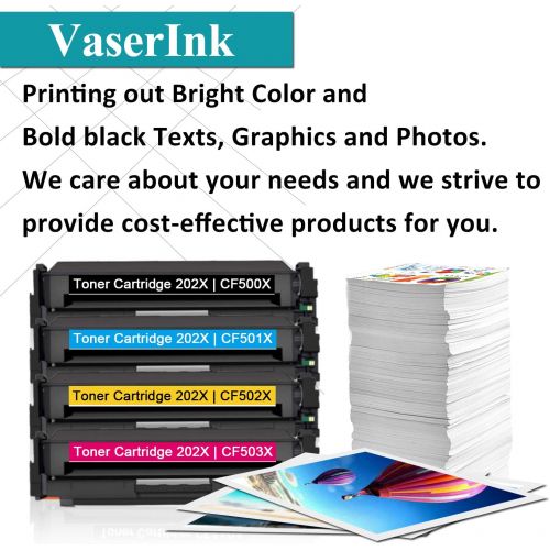  Unknown 4 Pack High Yield Black 202X CF500X Toner Cartridge Compatible for HP Color Pro M254nw M254dw M254dn MFP M280nw M281fdn M281fdw M281cdw - by VaserInk