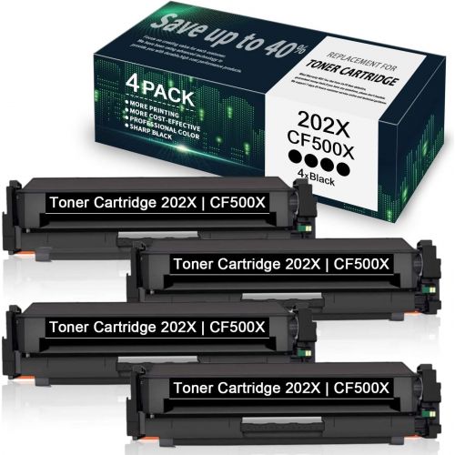 Unknown 4 Pack High Yield Black 202X CF500X Toner Cartridge Compatible for HP Color Pro M254nw M254dw M254dn MFP M280nw M281fdn M281fdw M281cdw - by VaserInk