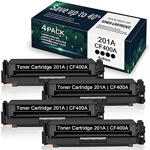  Unknown 4 Pack Black 201A CF400A Toner Cartridge Replacement for HP Color Pro M252dw M252n MFP M277n M277dw M277c6 M274n Printer Toner - by VaserInk