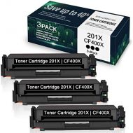 Unknown High Yield Black 201X CF400X Toner Cartridge Replacement for HP Color Pro MFP M277n M277dw M277c6 M274n Pro M252dw M252n (3 Pack) - by VaserInk