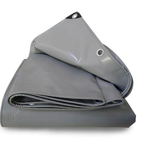  Unknown Waterproof Tarpaulin PVC, Sunscreen Sunshade Truck Tarp Sheet Heavy Duty Waterproof (Color : Gray, Size : 4mx4m)