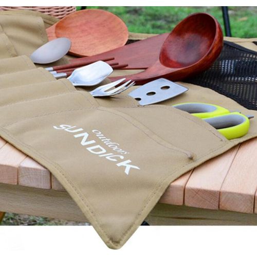  Unknown Camp Kitchen Cooking Utensil Tableware Travel Organizer Cook Accessories Portable Bag for BBQ Camping Hiking Travel Cookware Organizer Hanging Bag