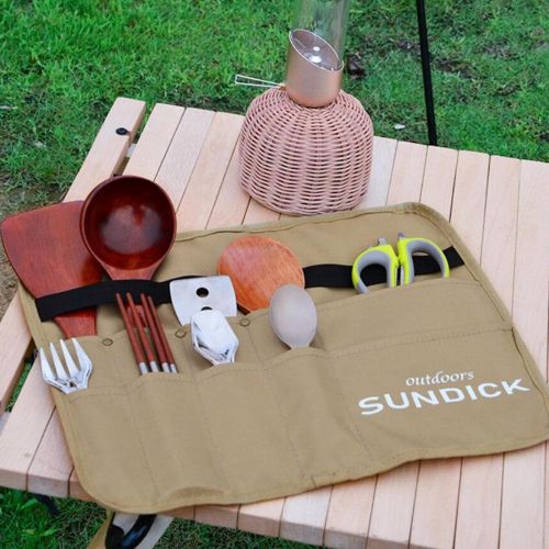  Unknown Camp Kitchen Cooking Utensil Tableware Travel Organizer Cook Accessories Portable Bag for BBQ Camping Hiking Travel Cookware Organizer Hanging Bag