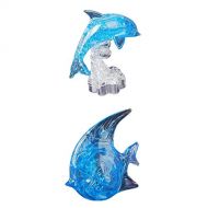 Unknown DIY 3D Crystal Jigsaw Puzzles Dolphin&Fish Model Build Kit for Adult Leisure