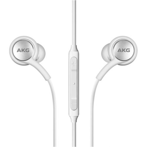 삼성 2019 Stereo Headphones for Samsung Galaxy S10 S10e S10 Plus - Designed by AKG - with Microphone (White)