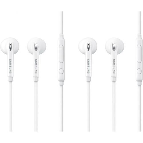 삼성 Samsung (2 Pack) OEM Wired 3.5mm White Headset with Microphone, Volume Control, and Call Answer End Button [EO-EG920BW] for Samsung Galaxy S6 Edge+ / S6 / S5, Galaxy Note 5/4 / Edg