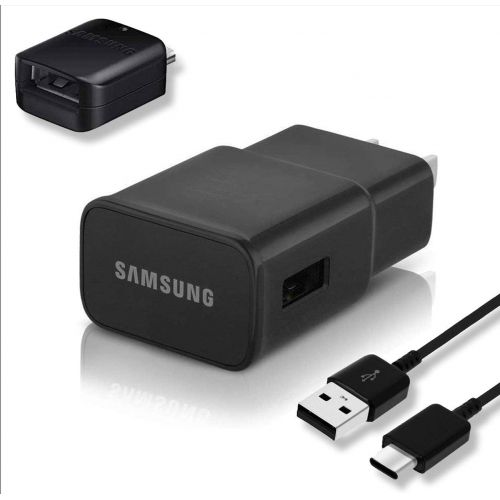 삼성 Unknown Samsung Fast Adaptive Wall Adapter Charger for Galaxy S10 Lite S9 Plus Note 9 S8 Note 8 EP-TA20JBE - 4 Foot UrbanX Type C/USB-C UrbanX Cable and OTG Adapter - Black