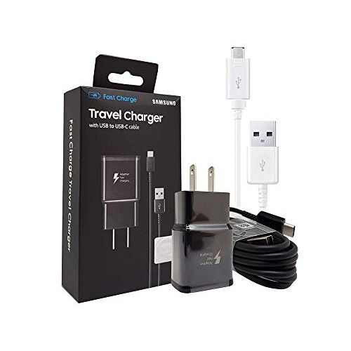 삼성 Unknown Official Samsung Adaptive Fast Charging Wall Charger -W/Micro & C TYPE USB Cable 4FT For Galaxy S6,S7,S8,S9,+,Edge,Note5,Note8,Note9 (US Retail Packing)