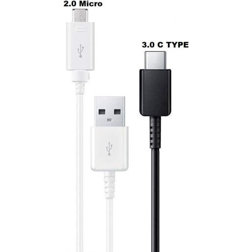 삼성 Unknown Official Samsung Adaptive Fast Charging Wall Charger -W/Micro & C TYPE USB Cable 4FT For Galaxy S6,S7,S8,S9,+,Edge,Note5,Note8,Note9 (US Retail Packing)