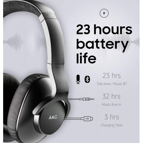 삼성 Unknown AKG (A Samsung Brand) N700NC M2 Over-Ear Foldable Wireless Headphones, Active Noise Cancelling Headphones - Black (US Version), 2.6, Model:GP-N700HAHCIWA