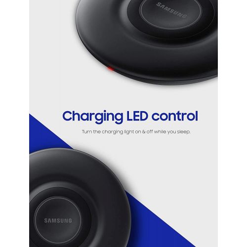 삼성 Unknown Samsung Qi Certified Fast Charge Wireless Charger Pad with Cooling Fan for Galaxy Phones, Watches and iPhone Devices (2019 Edition) - Non-Retail Packaging - Black