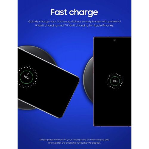 삼성 Unknown Samsung Qi Certified Fast Charge Wireless Charger Pad with Cooling Fan for Galaxy Phones, Watches and iPhone Devices (2019 Edition) - Non-Retail Packaging - Black