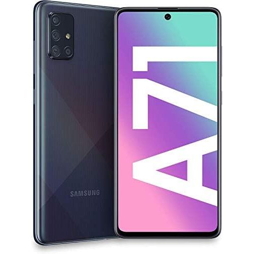 삼성 Unknown Samsung Galaxy A71 A715F/DS, 4G LTE, International Version (No US Warranty), 128GB, 6GB, Prism Crush Black - GSM Unlocked - 64GB SD + Case Bundle