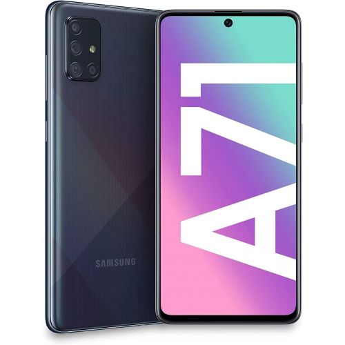 삼성 Unknown Samsung Galaxy A71 A715F/DS, 4G LTE, International Version (No US Warranty), 128GB, 6GB, Prism Crush Black - GSM Unlocked - 64GB SD + Case Bundle