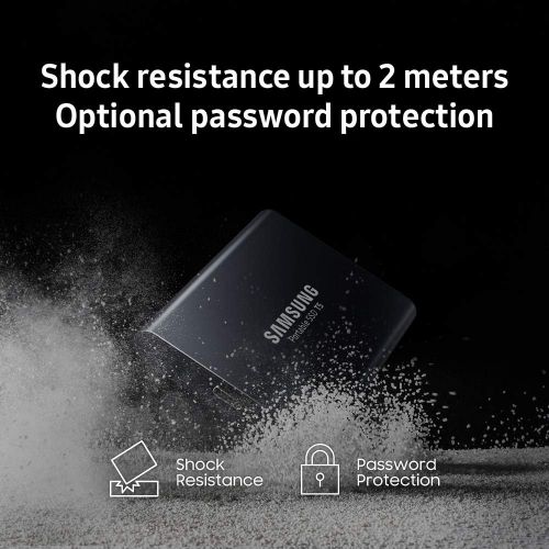 삼성 Unknown SAMSUNG T5 Portable SSD 2TB - Up to 540MB/s - USB 3.1 External Solid State Drive, Black (MU-PA2T0B/AM)