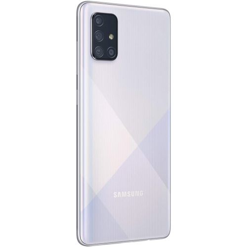 삼성 Unknown Samsung Galaxy A71 A715F/DS, 4G LTE, International Version (No US Warranty), 128GB, 6GB, Prism Crush Silver - GSM Unlocked - 64GB SD + Case Bundle