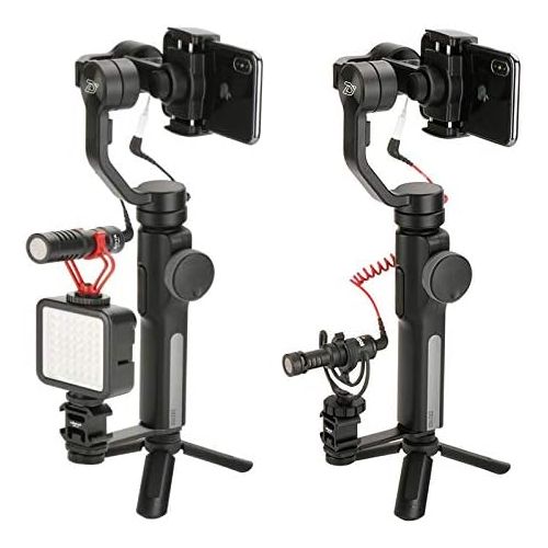  ULANZI Select ULANZI PT-3 Aluminum Triple Cold Shoe Mount Adapter Vlog Video Microphone Extension Bar for Zhiyun Smooth 4 DJI Osmo Pocket Osmo Mobile 2/Osmo Mobile 3 Feiyutech Vimble 2 3-Axis Gi