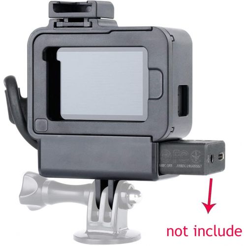  Unknown V2 Housing Case Vlogging Frame with Microphone Cold Shoe Mount Compatible for GoPro Hero 7 6 5 Mic Audio Adapter Action Camera Accessories