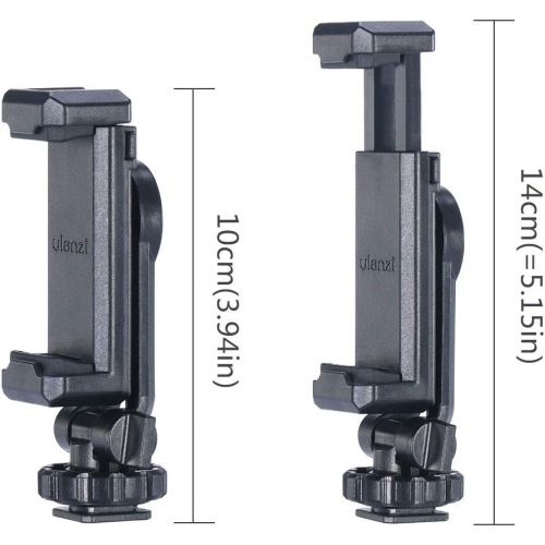  Unknown ST-06 Camera Hot Shoe Phone Tripod Mount Adapter 360 Rotation Phone Holder with Cold Shoe for Mic Light Stand Compatible with Canon Nikon Sony DSLR for DJI Ronin SC Gimbal Stabiliz