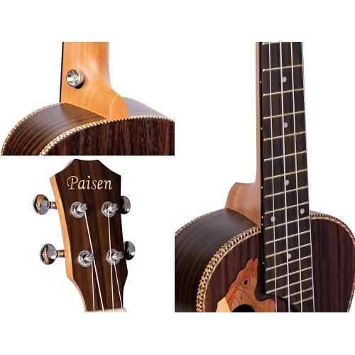  Paisen 23-inch Hawaii ukulele rosewood professional concert Ukulele send tuner trim folder thick piano bag