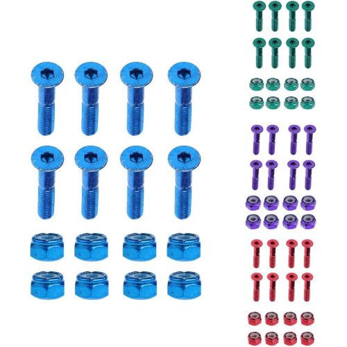  Unknown #N/A 8pcs Carbon Steel Replace Skateboard Truck Hardware Set Longboard Screw Nut