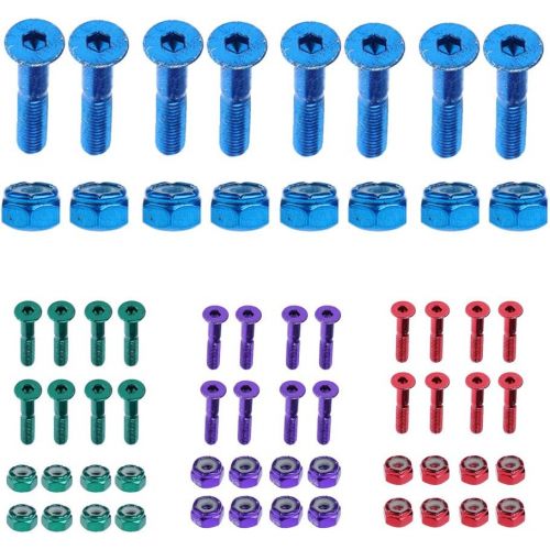  Unknown #N/A 8pcs Carbon Steel Replace Skateboard Truck Hardware Set Longboard Screw Nut