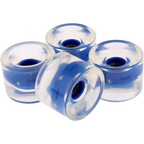  Unknown 4pcs Skateboard Wheels, 70mm, 78a, PU, Flashing, Light Up, Replacement Wheels for Longboard Dancing Street Skateboarding Outdoors - Dark Blue